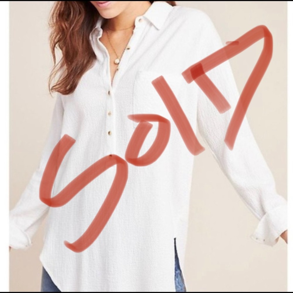 Anthropologie Pilcro Texture Long Sleeve Tunic Top